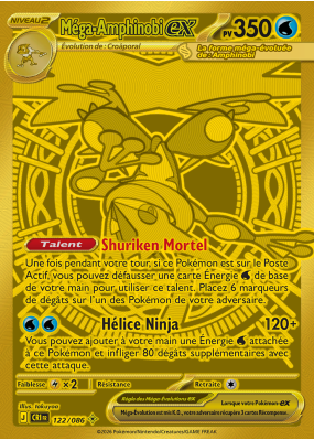 Carte Pokémon Méga-Amphinobi-ex 122/086 Gold Chaos Ascendant