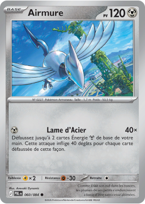 Carte Pokémon Airmure 060/084 Commune Nuit Noire