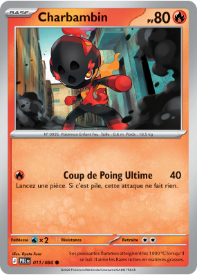 Carte Pokémon Charbambin 011/084 Commune Nuit Noire