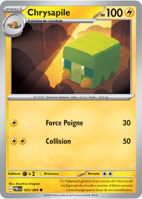 Carte Pokémon Chrysapile 025/084 Commune Nuit Noire