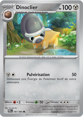 Carte Pokémon Dinoclier 061/084 Commune Nuit Noire