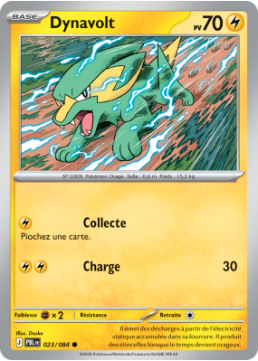 Carte Pokémon Dynavolt 023/084 Commune Nuit Noire