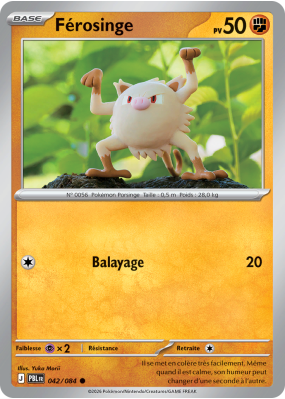 Carte Pokémon Férosinge 042/084 Commune Nuit Noire