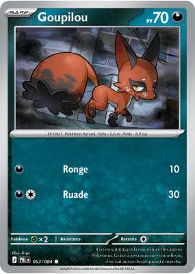 Carte Pokémon Goupilou 053/084 Commune Nuit Noire