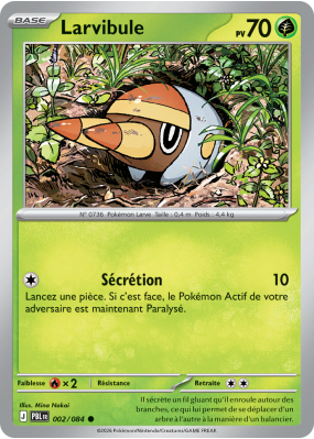 Carte Pokémon Larvibule 002/084 Commune Nuit Noire