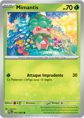 Carte Pokémon Mimantis 003/084 Commune Nuit Noire