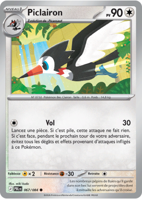 Carte Pokémon Piclairon 067/084 Commune Nuit Noire