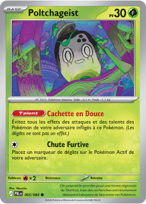 Carte Pokémon Poltchageist 005/084 Commune Nuit Noire
