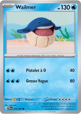 Carte Pokémon Wailmer 015/084 Commune Nuit Noire