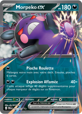 Carte Pokémon Morpeko-ex 055/084 Double rare Nuit Noire