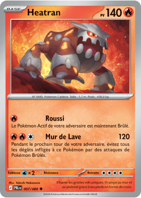 Carte Pokémon Heatran 007/084 Peu commune Nuit Noire
