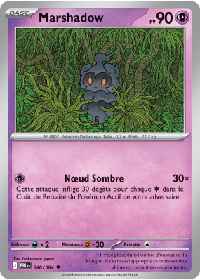 Carte Pokémon Marshadow 040/084 Peu commune Nuit Noire