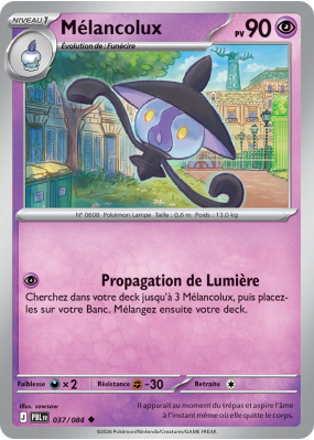 Carte Pokémon Mélancolux 037/084 Peu commune Nuit Noire