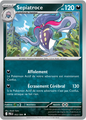 Carte Pokémon Sepiatroce 052/084 Peu commune Nuit Noire