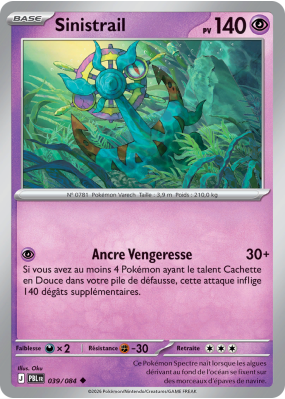 Carte Pokémon Sinistrail 039/084 Peu commune Nuit Noire