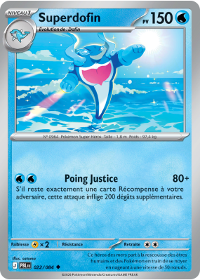 Carte Pokémon Superdofin 022/084 Peu commune Nuit Noire