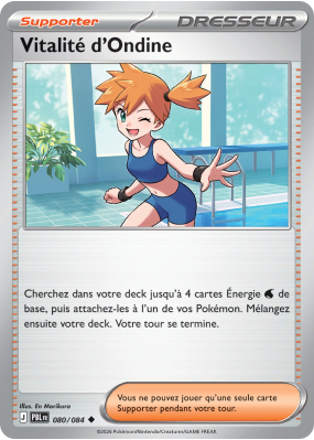 Carte Pokémon Vitalité d'Ondine 080/084 Peu commune Nuit Noire