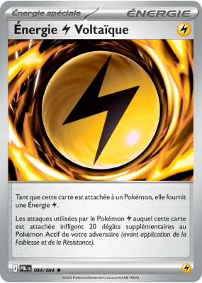 Carte Pokémon Énergie Électrique Voltaïque 084/084 Holographique Nuit Noire