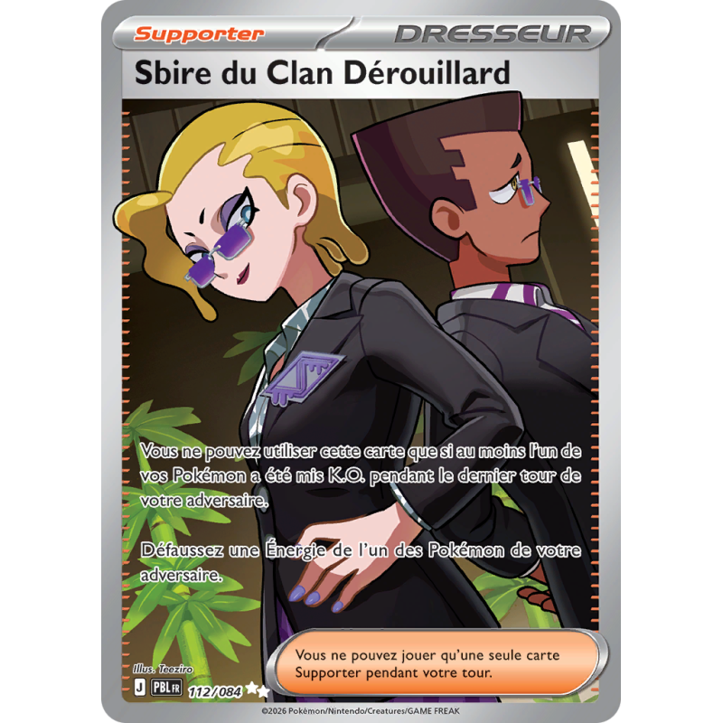 Carte Pokémon Sbire du Clan Dérouillard 112/084 Ultra Rare Méga-Évolution Nuit Noire
