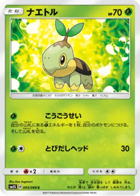 Tortipouss 005/066 — Ultra Sun — Carte Pokémon Japonaise
